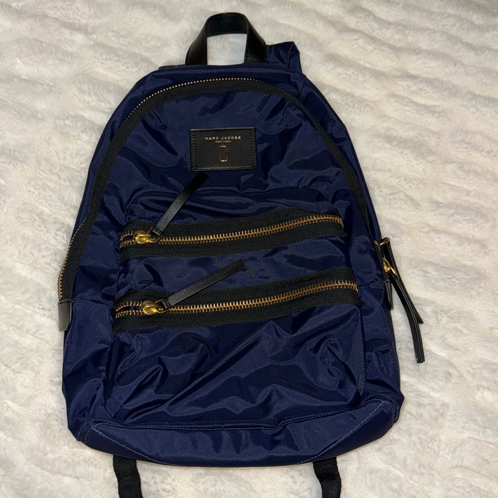Navy Blue Marc Jacobs Nylon Biker Backpack